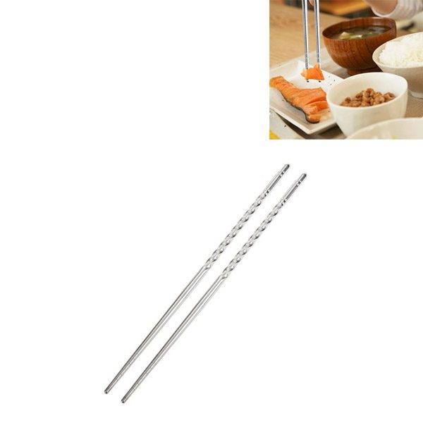 Kovové jídelní hůlky / japonské hůlky, styl zatočené – 1 pár