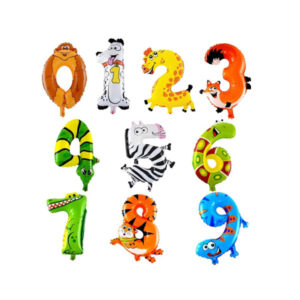 Nafukovací balónky čísla / nafukovací číslice, styl zvířátko, 40 cm – 10 variant