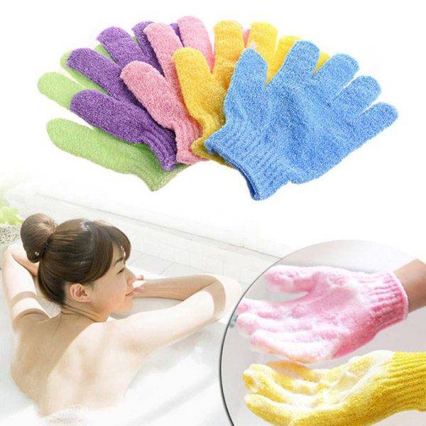 Peelingová rukavice / vychytávka do koupelny, náhodná barva – 1 ks