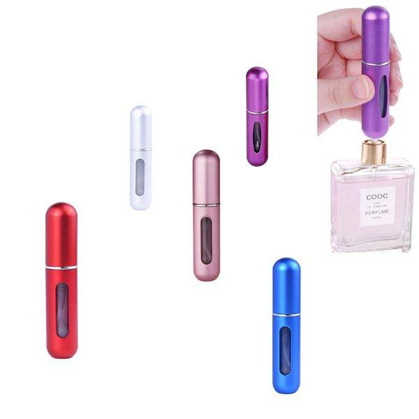 Plnitelný rozprašovač parfému / flakon na parfém, 5 ml – 5 barev