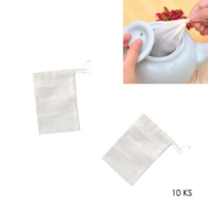 Prázdné čajové sáčky / bavlněné pytlíky na koření, 10 x 8 cm – 10 ks