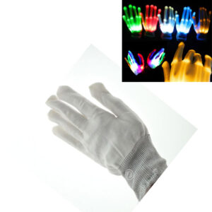 Svítící rukavice / party rukavice se světlem, styl kostra – 1 ks, 6 barev