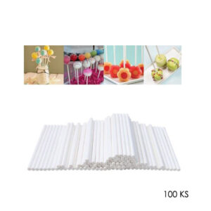 Tyčinky na lízátka / plastové tyčky – 10 cm, 100 ks